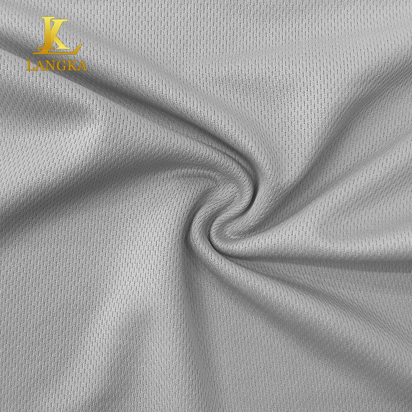 Langka wholesale 100 polyester knitting solid eyelet breathable bird eye mesh sports fabric for t-shirt