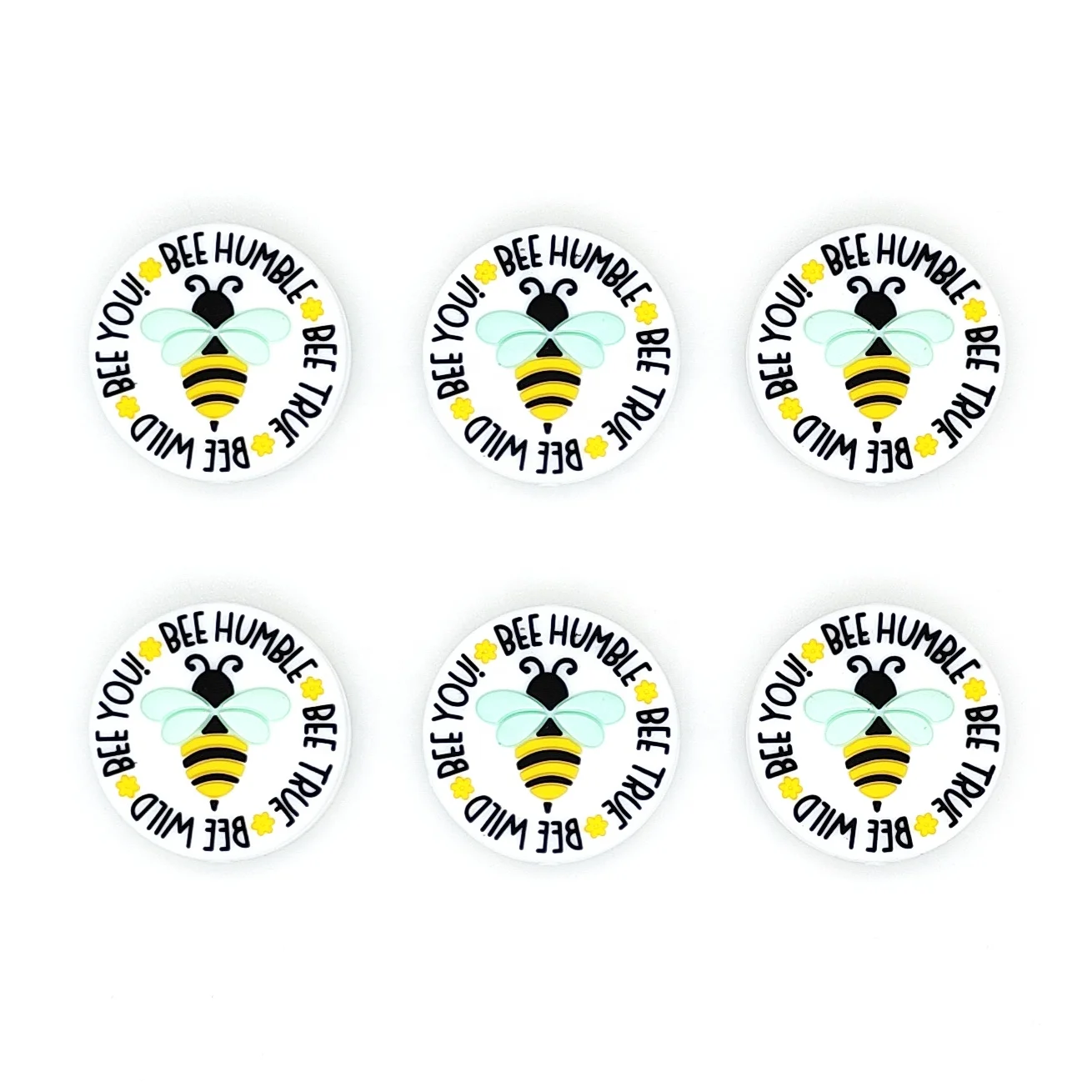 Bee Silicone Beads Diy Accessories Animal Bee Focal Loose Spacer Beads For Beaded Pen Keychain Jewelry Making