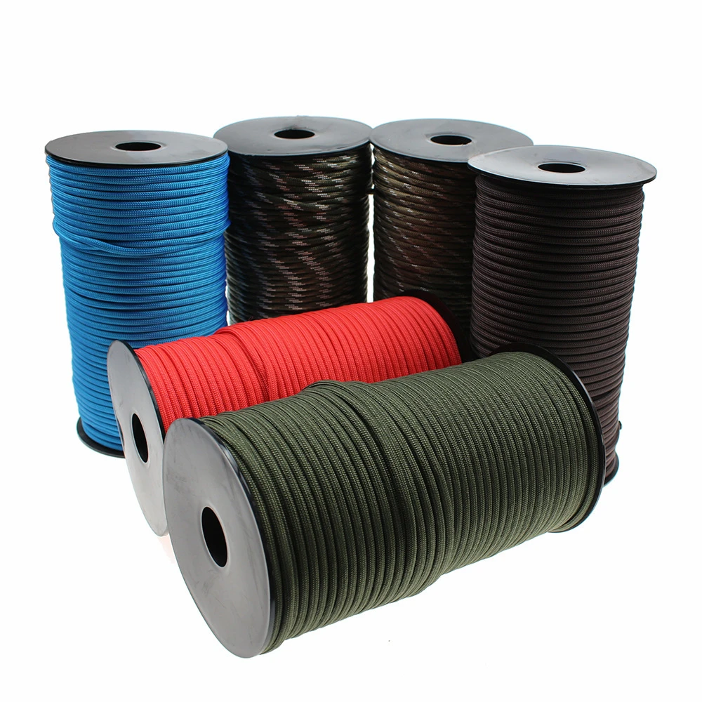 4mm Seven Core Umbrella Rope Hiking Camping Parachute Rope Tether Tent Rope Multifunctional Emergency 100m 7 Strand Cord