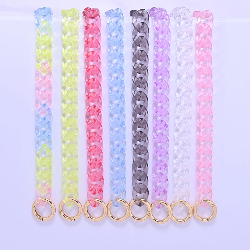 Wholesale Acrylic Cell Mobile Phone Pendant Hanger Bag Chain 120cm Long Phone Strap Mobil Phone Lanyard Case Chain for Women