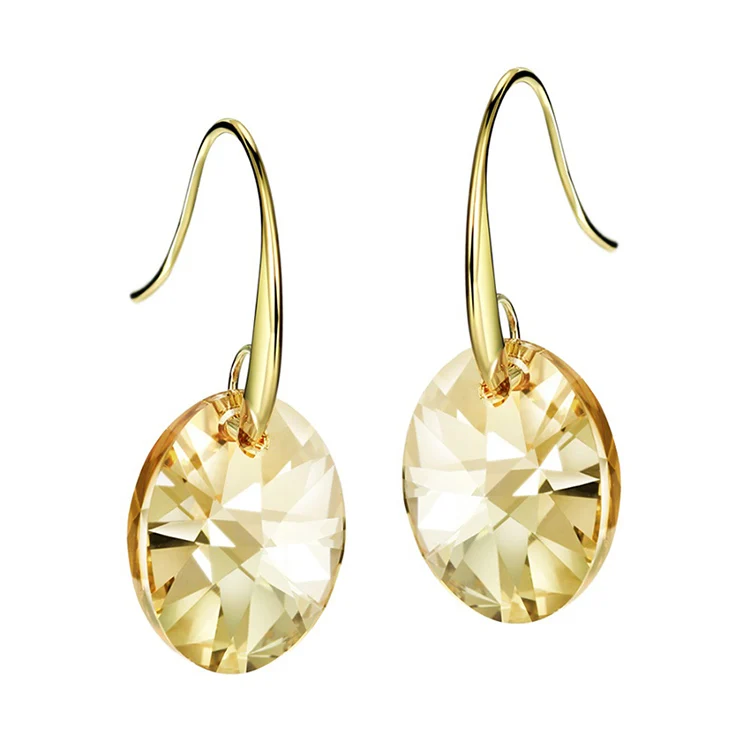 
New Arrival Pure Crystal Earrings Hook Earrings 14k Gold Plated Hook Jewelry 