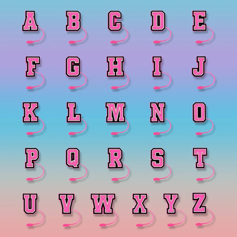 16-20oz silicone letter flower star cross straw toppers for tumbers straw bulk wholesale custom straw covers topper 8mm charm