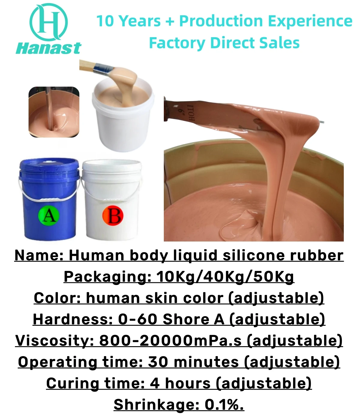 Life Casting Soft Liquid Silicone Rubber Platinum Cured Silicone Rubber For Toy Body Mold Making