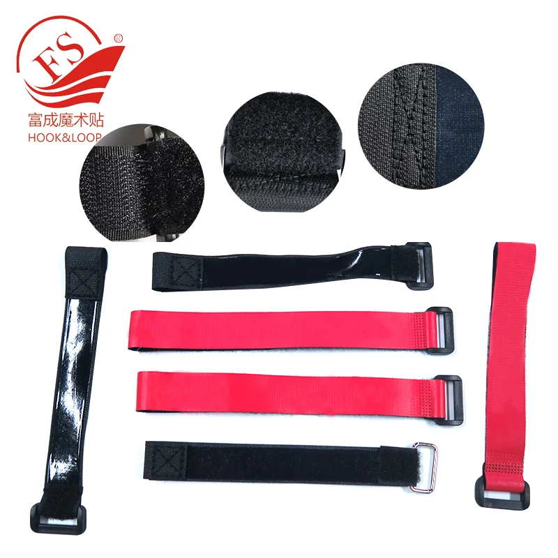 Custom Velcroes Strap Silicone Drone Battery Bike Anti-Slip Straps Black Hook And Loop Strap With Back Glue