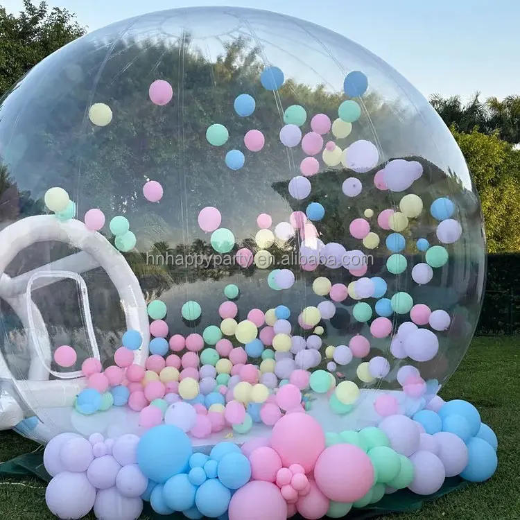 Customized popular clear dome inflatable  bubble house tent with balloons