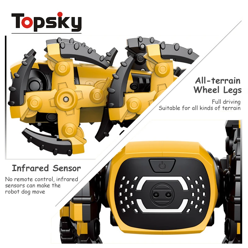 Flexible Intelligent Assembling Machine Smart Robot Dog Toy Early Educational DIY Building Science Experiment Toys