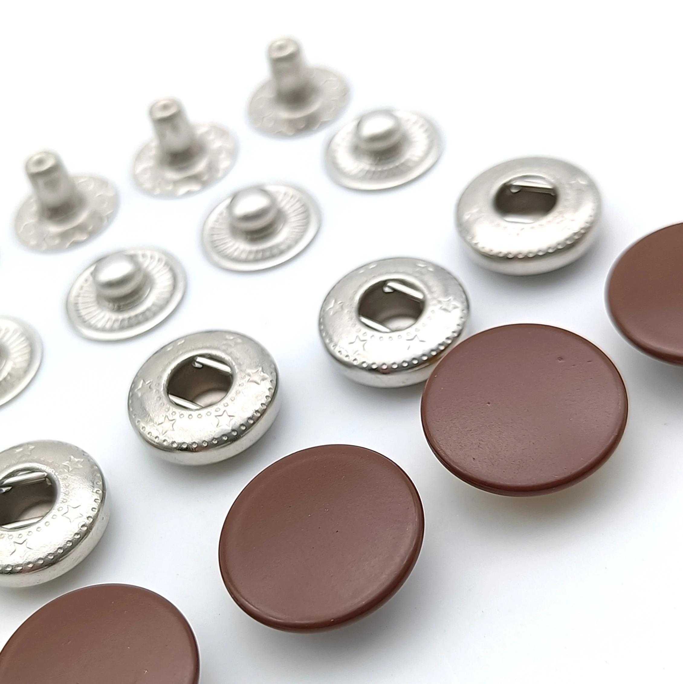 custom logo dyed metal spring snap button four snap button for jacket