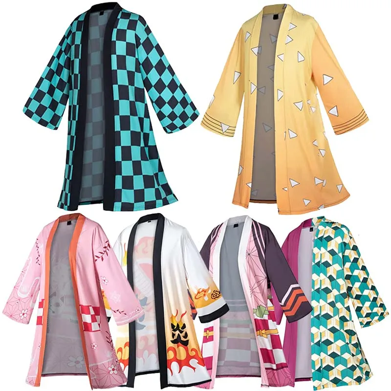 Demon Slayer Kimetsu No Yaiba Cosplay Kimono Haori Costume Halloween Kamado Nezuko Adult Child Anime Costumes Cloak Cape