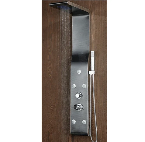 China Sanitary Ware Bathroom Fixtures Black Painting Available Luxury ss Shower Panel