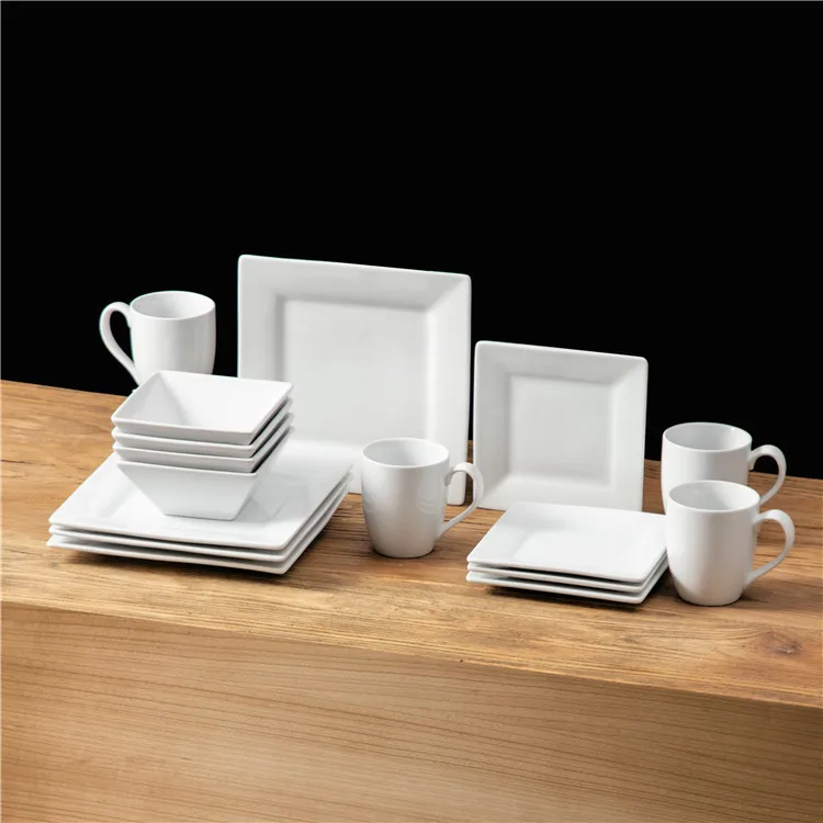 
Hot sale high quality modern style customized white porcelain plates dinnerware sets for home hotel 