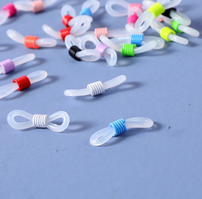 Hot Sale Eyeglass Chain Ends Connector Silicone Glasses Ear Hooks With Various Colors
