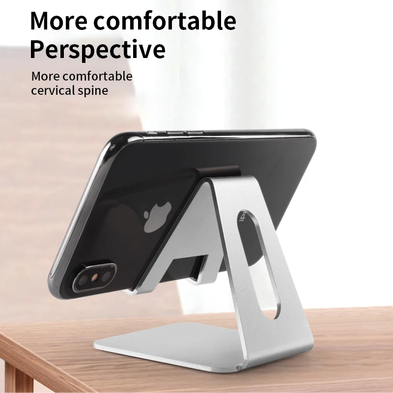 Portable Anti Slip Silicone Pads Cell Phone Stand Shiny Colors Aluminum Universal Tablet Mobile Phone Holders