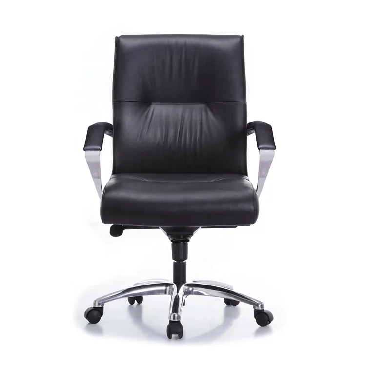 
Mid back PU leather tilting mechanism executive office chair with padded arms 