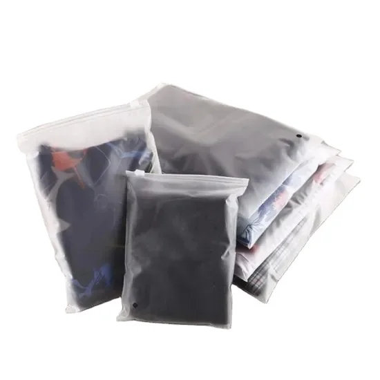 Factory wholesale spot matte/frosted biodegradable plastic packaging zipper bag, T-shirt swimsuit zipper lock clothing bag