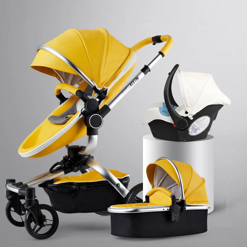 High Quality Aulon Luxury Baby Stroller 3 in 1 High land-scape Fashion Good Carriage European design Pram wheels