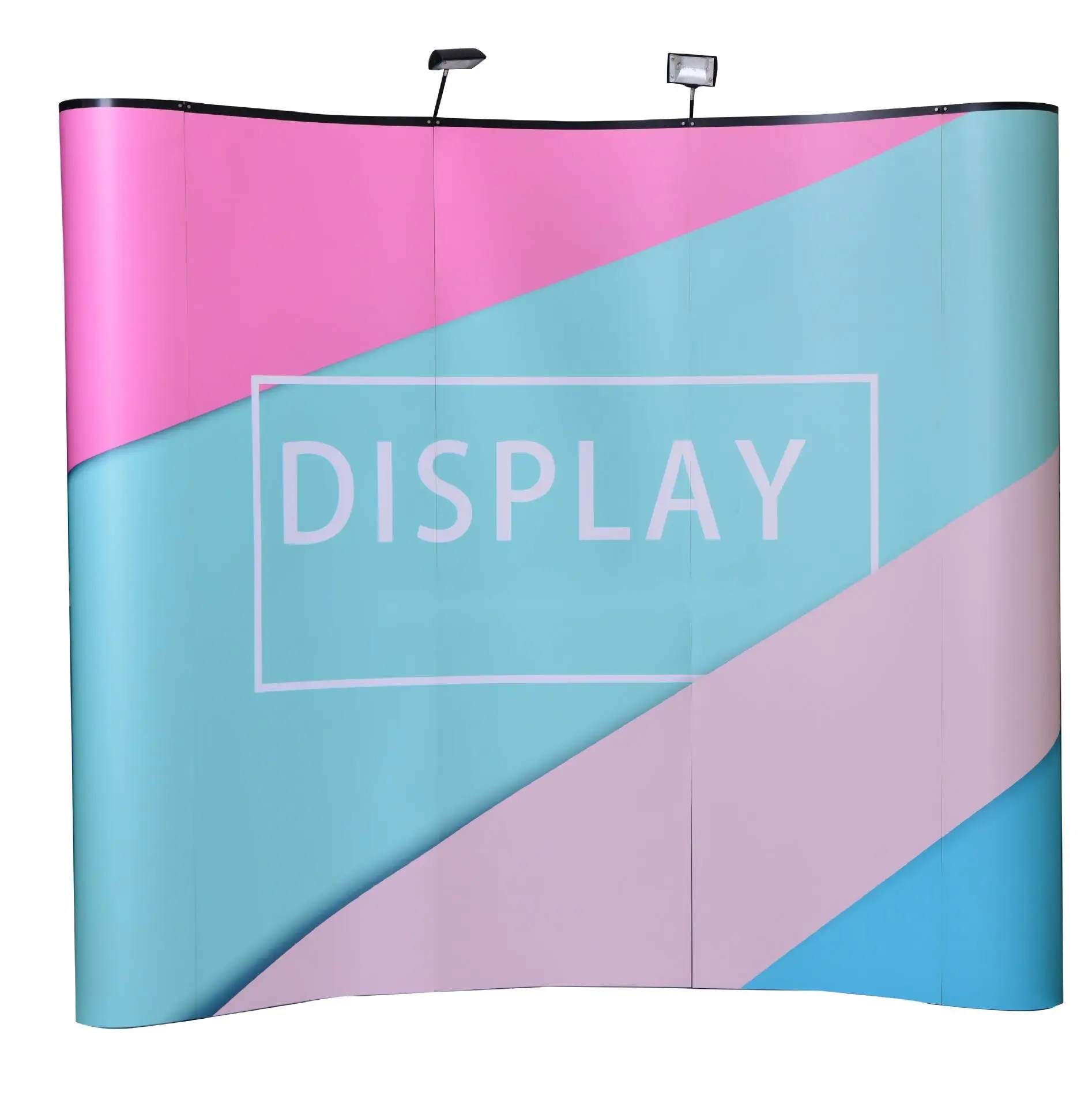 GLOBAL TENT Custom Curved Pop-up Display Exhibit Expo Banner Stand Exhibition Signage Board