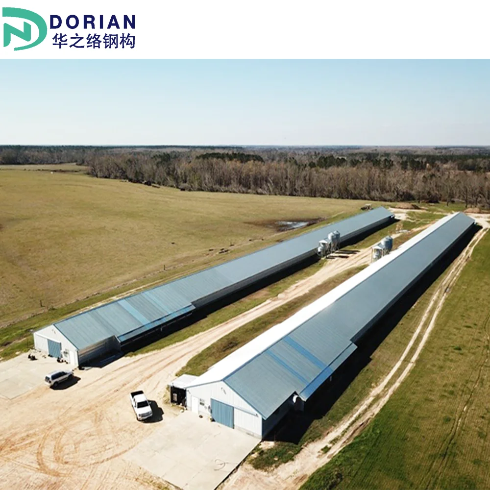 Prefabricated Steel Structure prefab poultry tunnel house Steel Building houses of the chicken usda farm building plans
