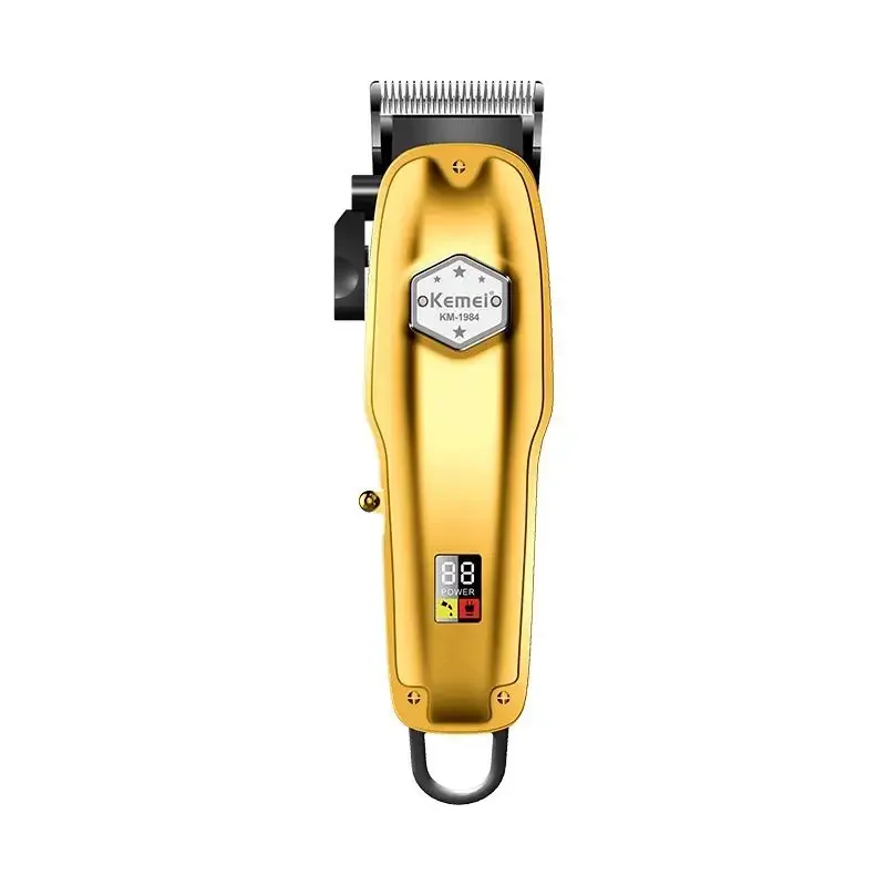 Kemei Electric Hair Clipper KM-1984+PG Hair Clipper with Lcd Fast Charging and 3hours Long Time Working Metal Casing Salon 5 (W)