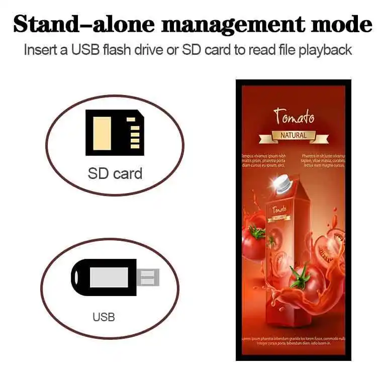 LCD Wide Screens Advertising Screen 16.4 Inch Stretch Bar LCD Display for Supermarket Advertising Kiosks Digital Signage