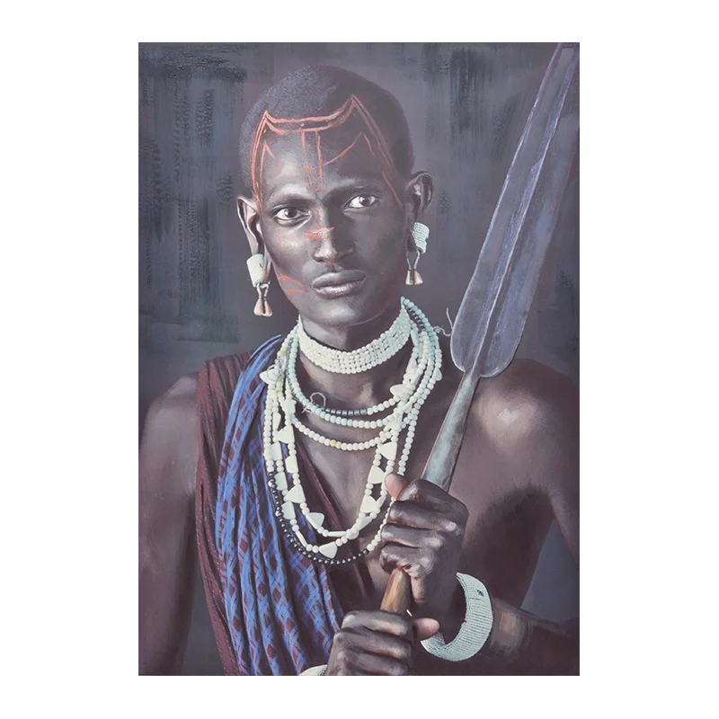 Customized Canvas Wall Art African Black Women Artwork 70X100X3cm