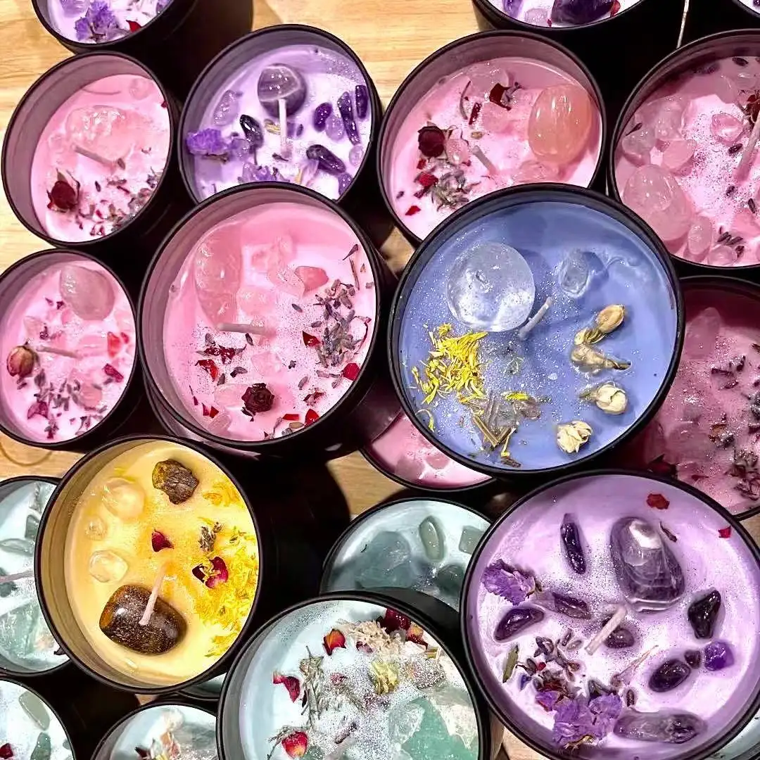 LIGHTING LOVER wholesale herb candles luxury healing crystal infused