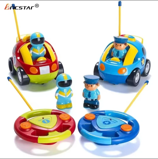 Bricstar hot sale wholesale rc cars racing police mini car toy removable action figure remote control car for kids