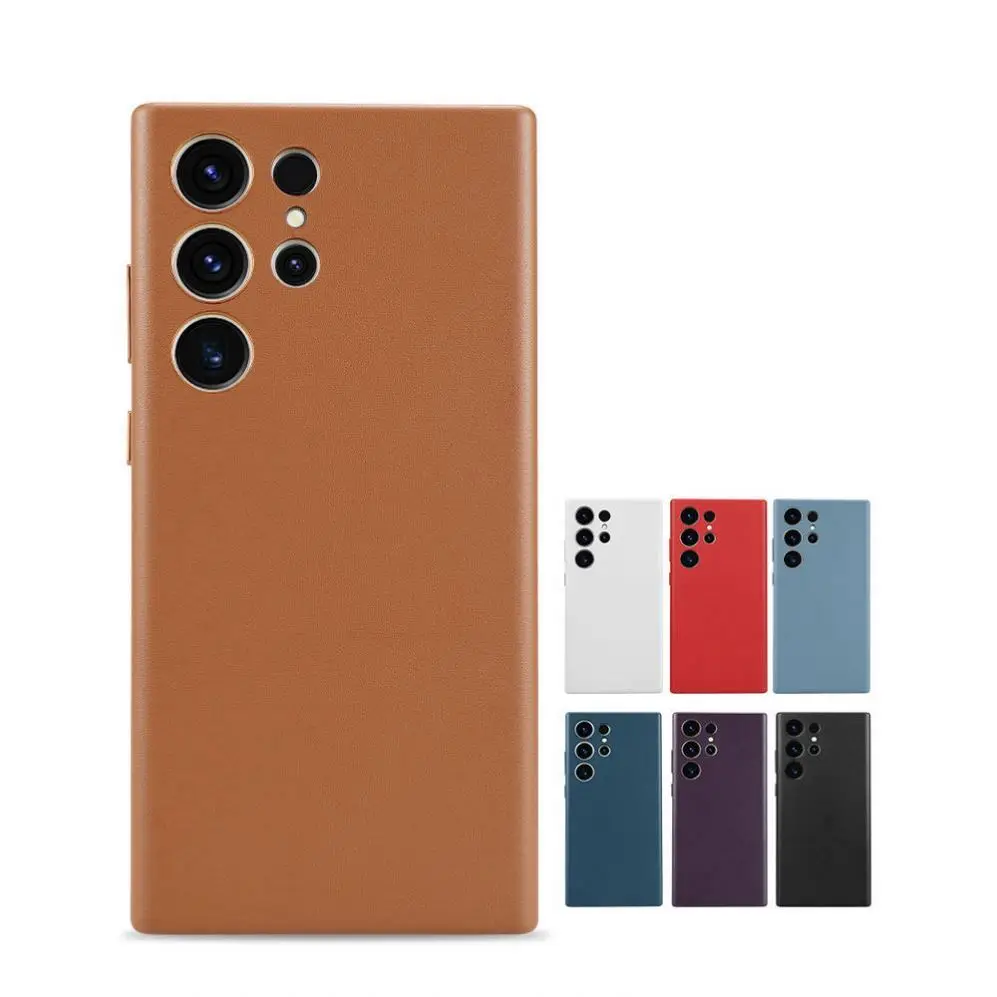 Wholesale Pu Leather Phone Case For Samsung A55 54 35 34 25 24 15 14 S24 Ultra Pure Colour Simple Business Multiple Colors