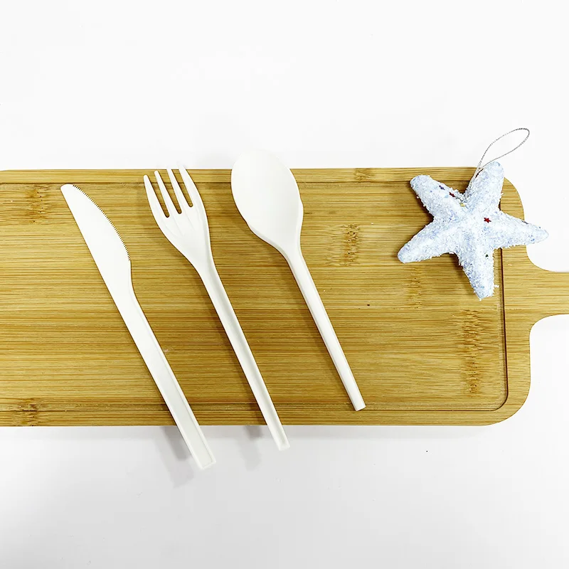 Bulk Package 6 inch Corn Starch Disposable Spoon for USA and Europe Market Biodegradable Cutlery