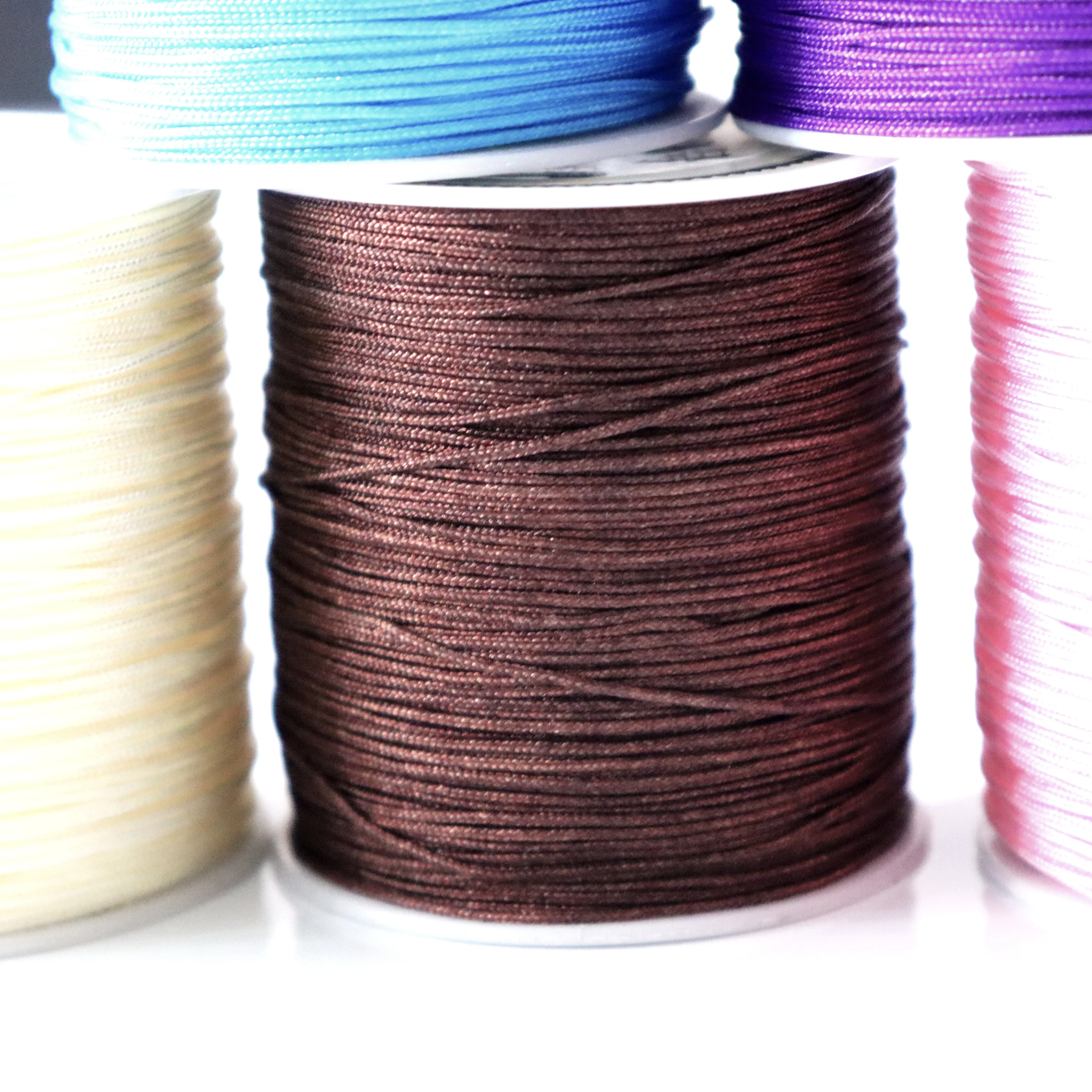 wholesale 2mm nylon yarn colored hand-woven rope Chinese knot yarn accessories DIY bracelet beaded satin cord