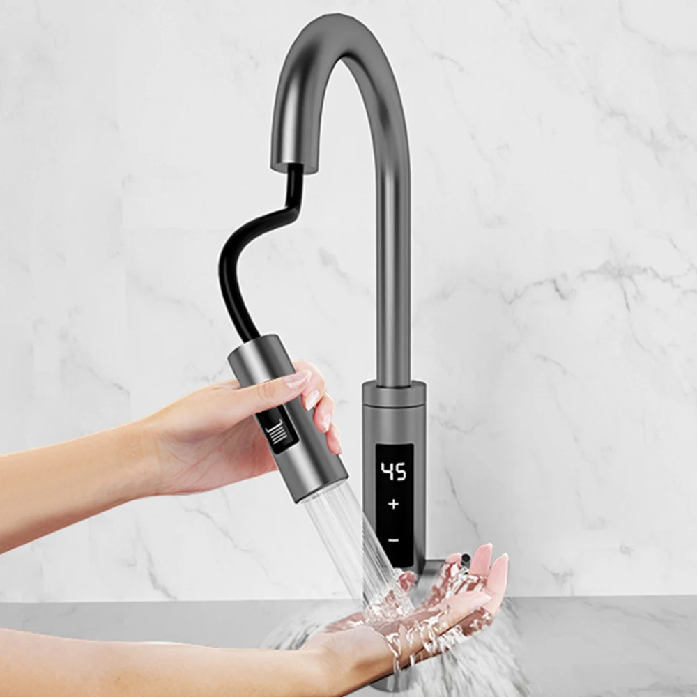 New Hot Sale Instant Hot Water Tap Electric Faucet Kitchen Bathroom Basin Sink Electric Heating Stainless Steel Faucet