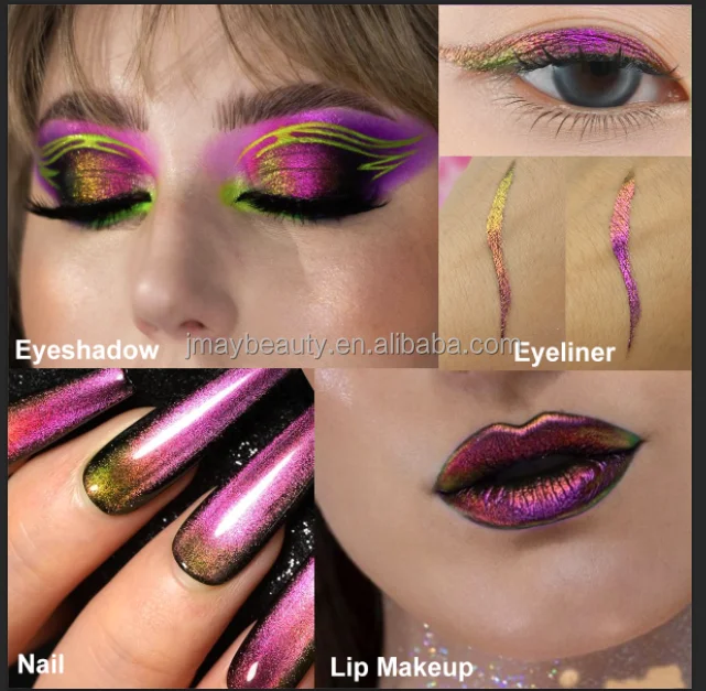 Multichrome Chameleon Eyeliner Pencil Metallic Color Change Colorful Eye Liner Private Label Holographic Liquid Glitter Eyeliner