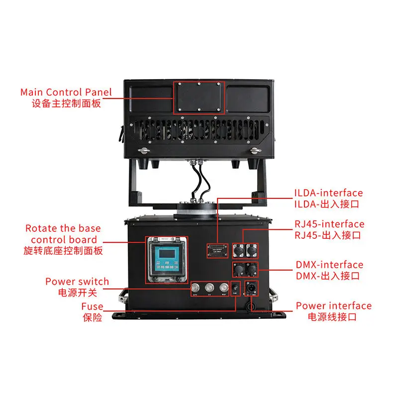 2024 Newest design 30W dj laser light disco rgb animation stage lights laser Waterproof 360 degree rotating laser light