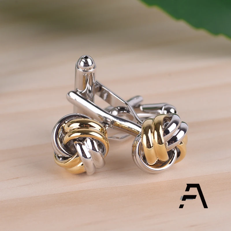 Golden knot cufflinks wholesale price dongguan fancy