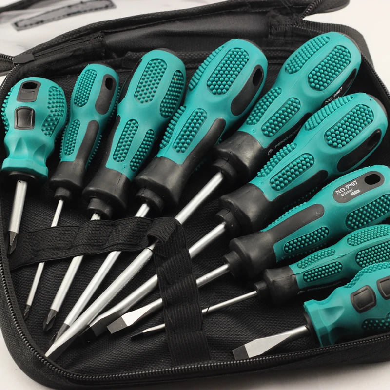 9Pcs Slotted Phillips Ph0 Ph1 Ph2 Magnetic Screwdriver Multi Bit Pocket Set Handle Multitools Home Repair Hand Tools Electrician