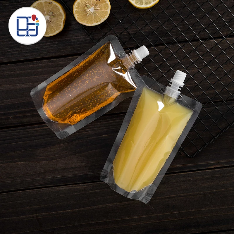 
Wholesale Clear Liquid Jelly Water Packaging Juice Drink Stand Up Spout Pouch Bag 