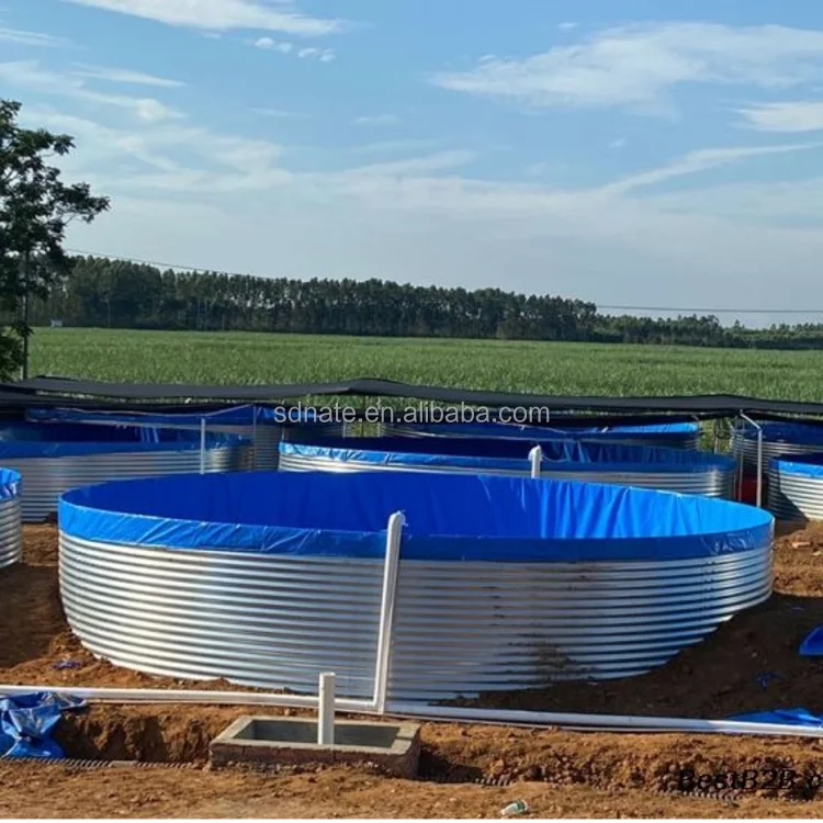 Wholesale Galvanized Steel PVC Canvas Fish Farming Breeding Tanks