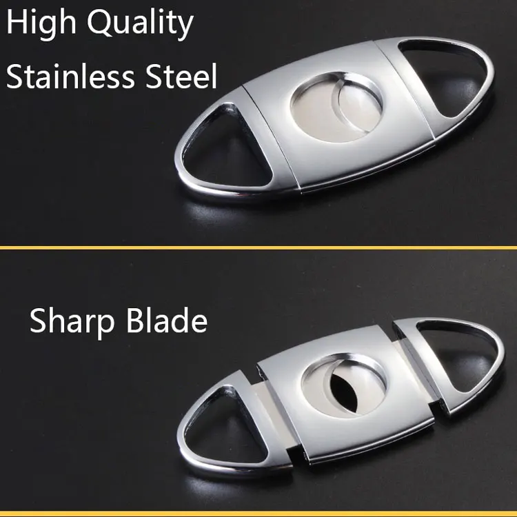 Online wholesale Portable Metal Smoking Cigar Accessories Stainless Steel Durable Manual Zinc Cigar Cutter