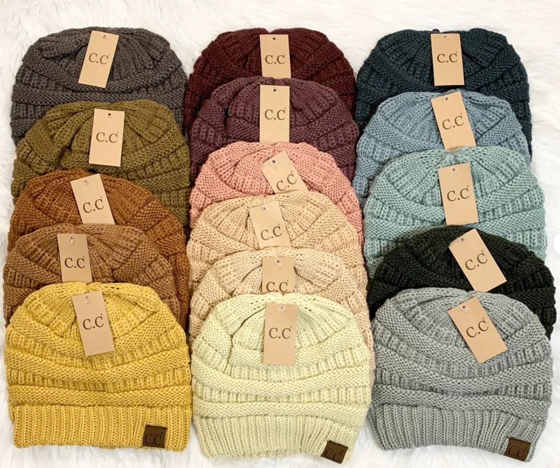 Free samples Soft Warm Knitted Baby Hats Cute Cozy Chunky Womens Winter Hats