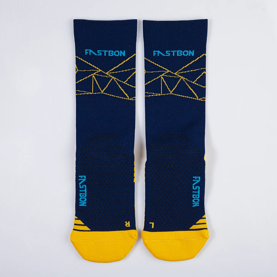 Unisex crew jacquard logo towel bottom athletic honeycomb custom running sport logo socks