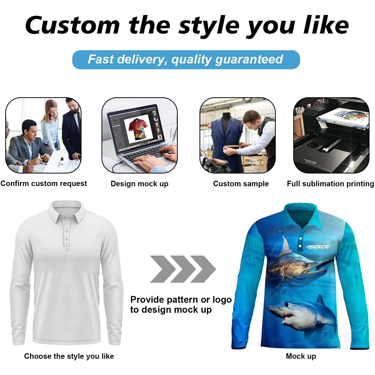 Wholesale Quick Dry Breathable American Fishing Shirts Performance Sublimate Fishing Wear For Sale