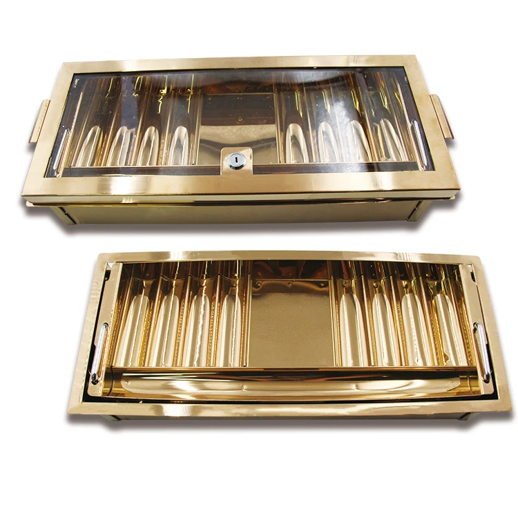 Casino Acrylic Black Table Accessories Poker Chip Holder With Double Lock Trolley