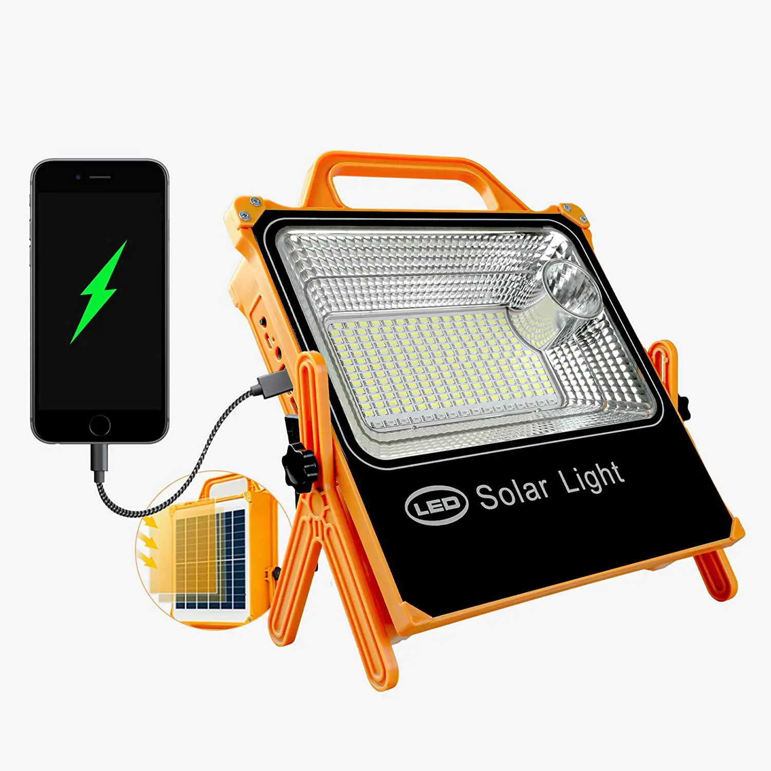 Outdoor Waterproof Portable Solar Flood Lights Camping Lamp Housing 2 In One Solar Flood Lights 100w 200 Watt