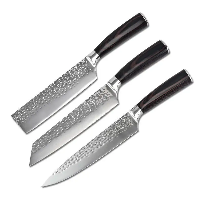 KALA Stainless Steel Kitchen Knife Household Knife Special Chef Meat Cutting Hammer Pattern Forging Pattern Slicing Knife