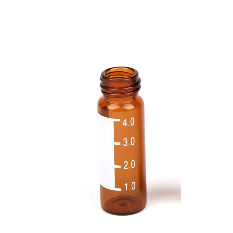 4ml Amber Glass Vial 14.7*45mm with Write-on Spot and Scale for Lab Test