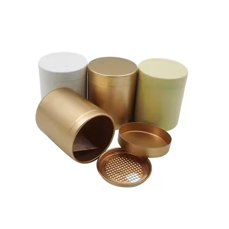 Manufacture Small Cute Metal Tinplate mini Can Cylinder Tin Packaging Can Gift Canister for 50 100 grams