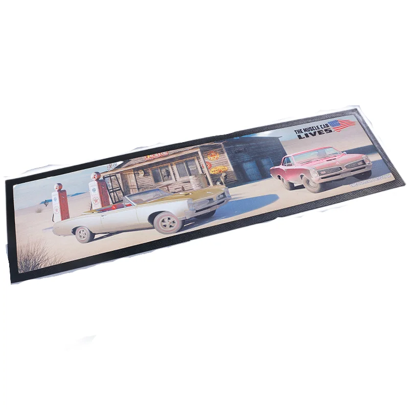 Beer mat printed bar mat The best quality non-slip wholesale brand personalized bar mat rubber manufacturer