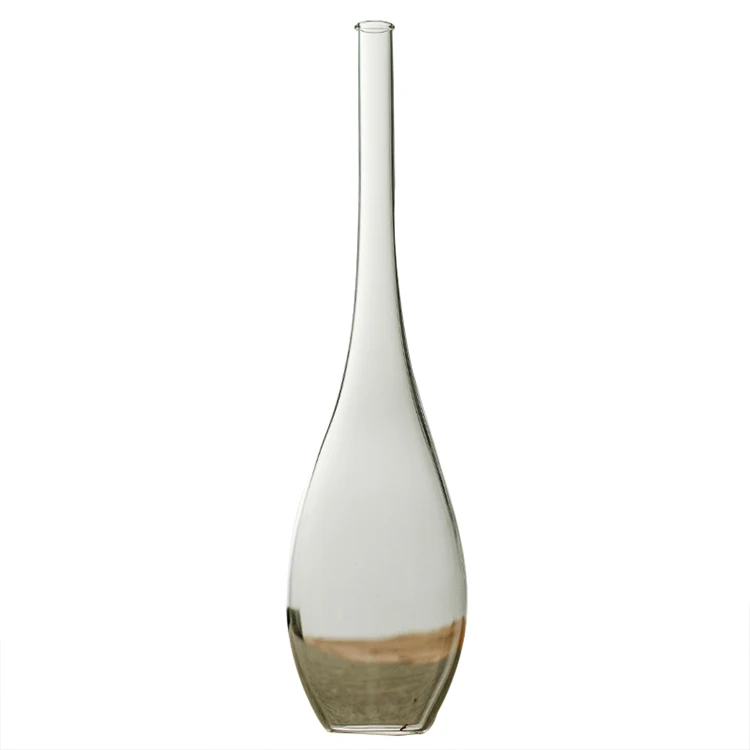 Высокая стеклянная ваза для цветов, золотые свадебные вазы для домашнего декора