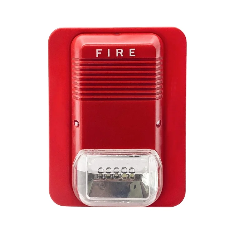 Fire Strobe Siren with LED Light Horn Strobe Sounder 12V/24V Fire Alarm Siren Speaker Fire Alarm System Accessories