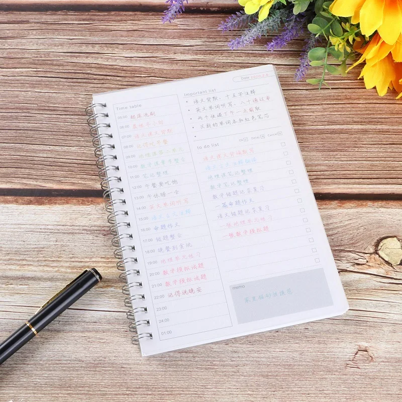 HongShun wholesale custom List of notes Agenda weekly calendar planner  spiral notebook
