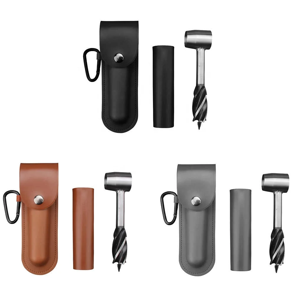 Auger Drill Bits Outdoor Survival Punch Tool Camping Bushcraft Manual Hole Maker Wrench Wood Drill Core Woodworking
